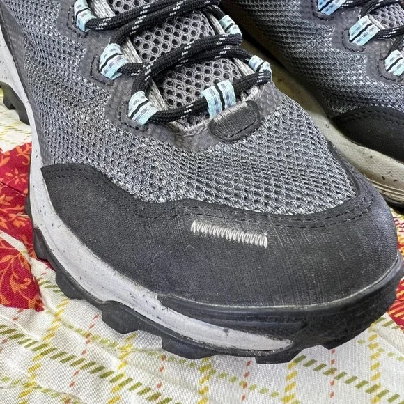 Merrell Womens Hiking Boots Gore Tex Gray Light Blue Sz 7 Waterproof Trail Shoes - Picture 8 of 16